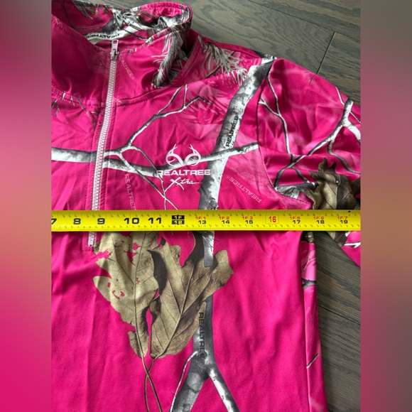 Realtree Women's 1/4 Zip Pullover Shirt Camo Thumbholes Long Sleeve Pink Size XL - Picture 8 of 16